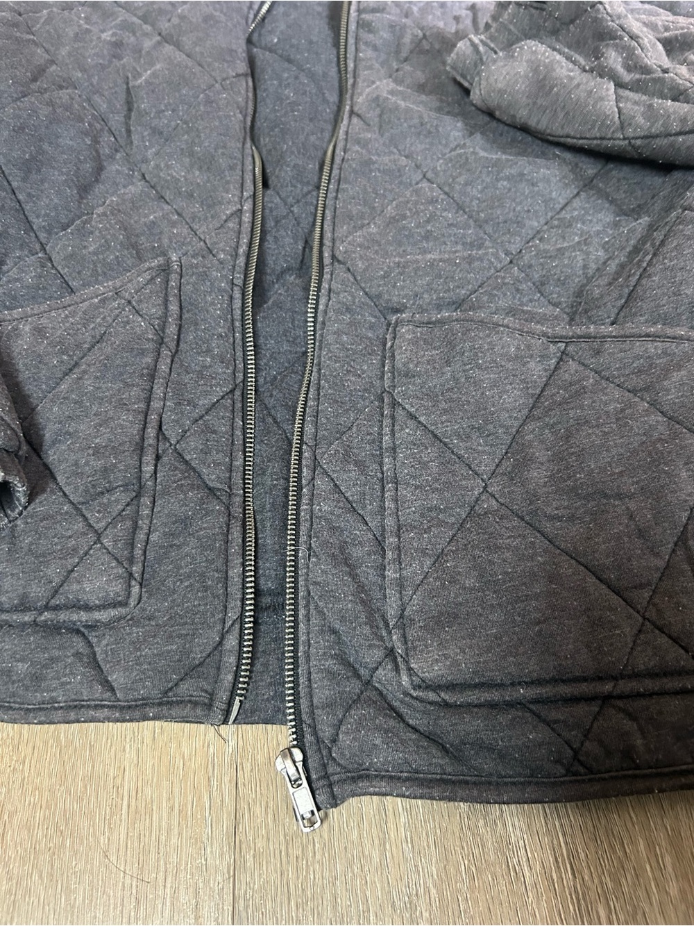 wild fable Quilted Hooded Bomber Jacket in Charcoal Gray - Picture 2 of 4